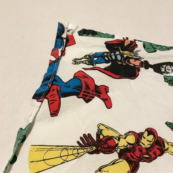 Pottery Barn Kids Marvel Comics Hero Twin Flat Sheet Hulk Captain America - Picture 8 of 16
